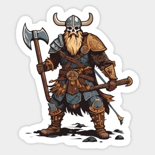 Viking Skeleton Warrior's Heavy Metal Saga Sticker